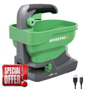 WORKPROX 7.2V Grass Seed Spreader with 8 Flow-Rate