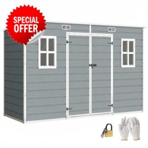 Outsunny 10 x 4 ft Plastic Garden Shed