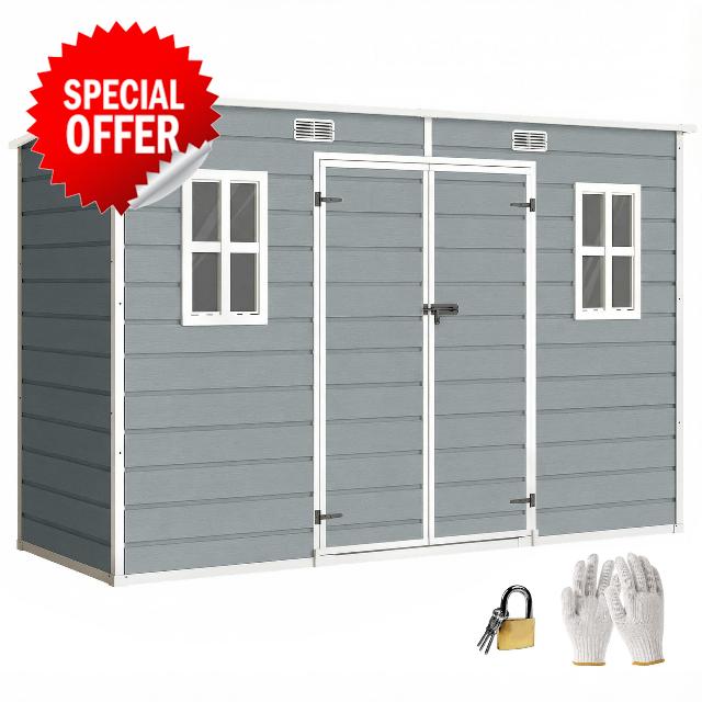 Outsunny 10 x 4 ft Plastic Garden Shed