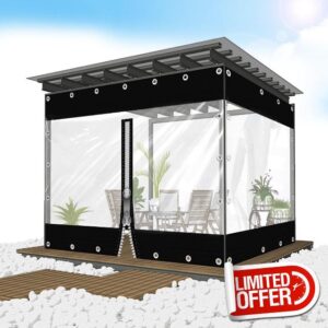 Heavy Duty Clear Tarp Curtain with Zip