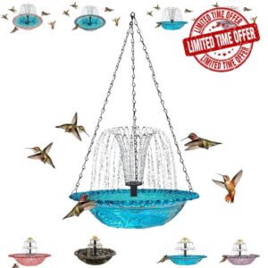Solar Cascade Hanging Bird Bath Fountain