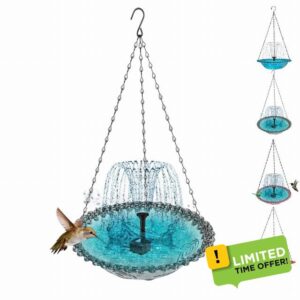 Solar Cascade Hanging Bird Bath Fountain