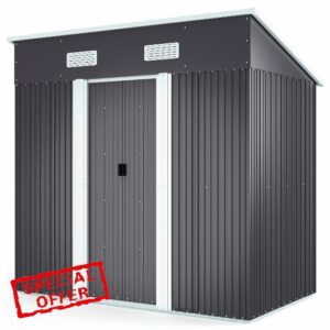 6 x 4 FT Metal Garden Shed with Base
