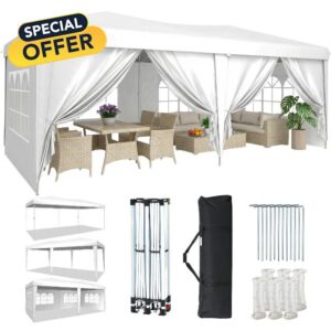Aoxun Pop Up Gazebo 3x6m with 6 Removable Sidewalls