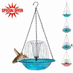 Solar Cascade Hanging Bird Bath Fountain