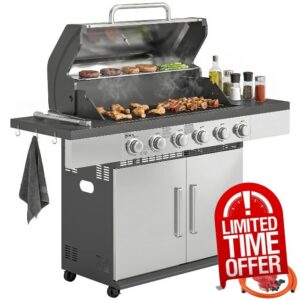 Outsunny 6 Burner Liquid Propane Gas BBQ Grill