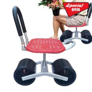 Garden Stool with Wheels - Adjustable Height Rotating Garden Chair - Gardening Seats for Seniors