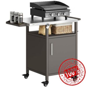 Outsunny Outdoor Grill Cart with Stainless Steel Tabletop