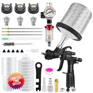 A610 LVLP Air Spray Gun with 10PCS 650ML Disposable Paint Cups