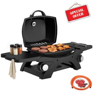 Outsunny 2 Burner Gas Grill with 2 Detachable Side Tables