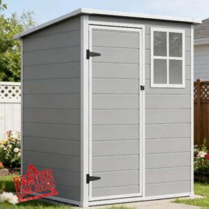 5x3 FT Plastic Garden Shed with Floor | Outdoor Waterproof Storage Shed