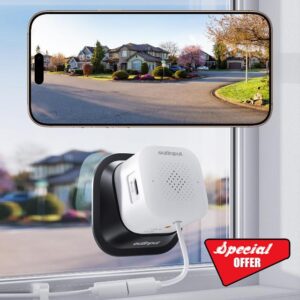 Outinput 3MP 2K Indoor Window Camera - 2.4GHz & 5GHz WiFi Window Cameras for Home Security Looking Outside with Bracket