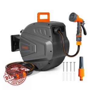 VonHaus Hose Reel 20m - Wall Mounted Hose Reel for Garden
