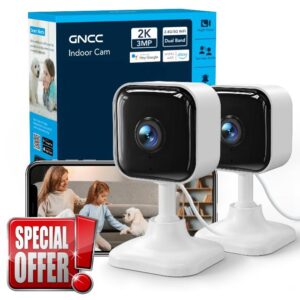 GNCC 2K 3MP Security Camera Indoor 2 Packs CCTV Cameras for House Security