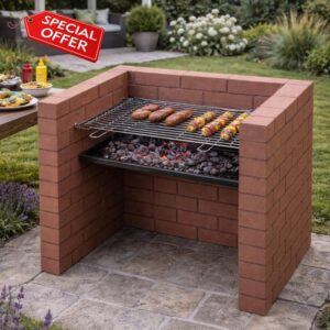 Carbeth Plants DIY Brick BBQ Kit - Build Your Own Garden Barbecue - Includes Chrome Grill