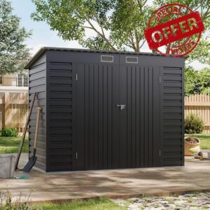 Warmiehomy 4x8FT Metal Garden Shed