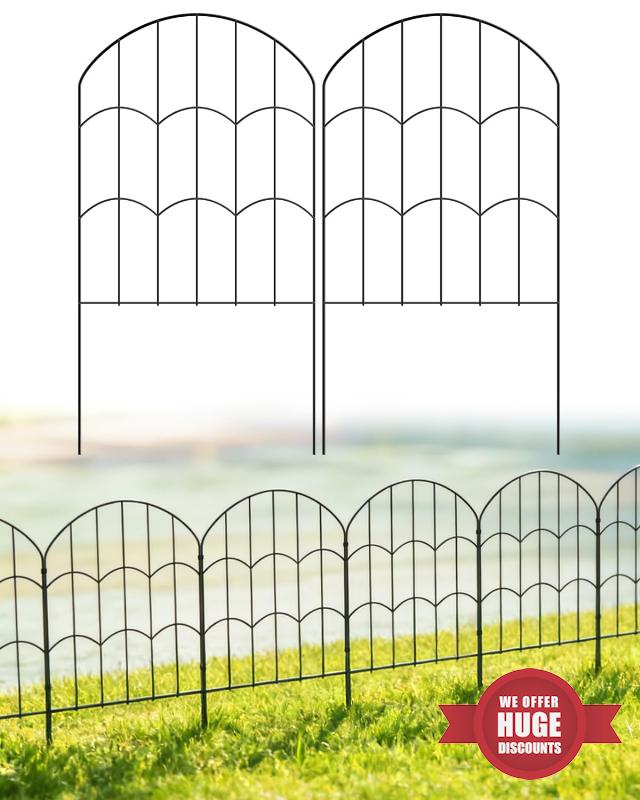 ARIFARO Metal Garden Fence Panels