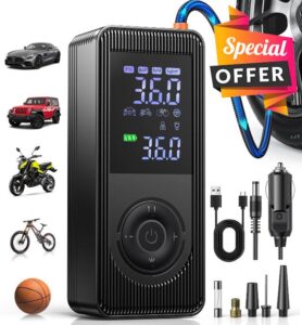 Tyre Inflator Air Compressor 150PSI Portable Car Cordless Rechargeable Tyre Pump with Pressure Gauge