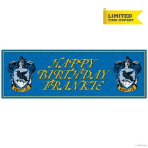 Harry Potter Birthday - Ravenclaw Personalised Name Banner Wall Sticker (120cm Width x 40cm Height)