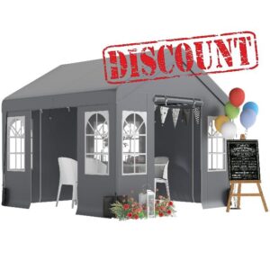 Outsunny 3 x 3 m Heavy Duty Garden Gazebo with Sides and 4 Weight Bags