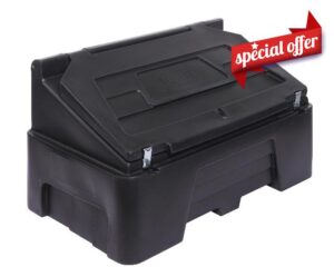 400L Black Grit Bin Rock Salt Durable Containers Ultra Heavy Duty