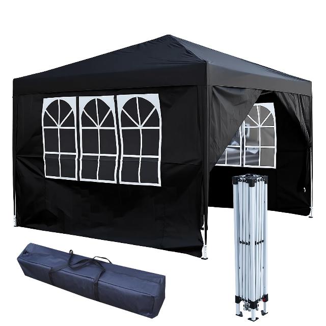 3x3m Pop Up Gazebo with 4 Removable Sidewalls