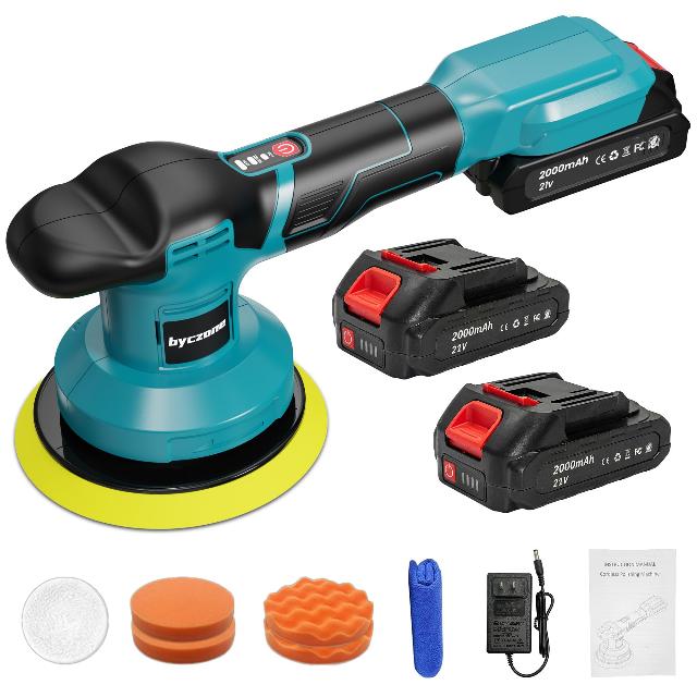 Cordless Car Buffer Polisher kit w/ 2x2000mAh 21V Batteries