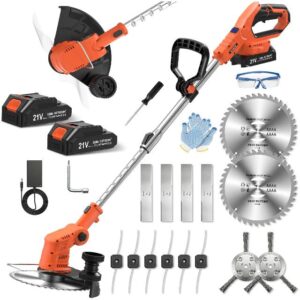 Cordless Strimmer with 2 × 2.0Ah Batteries