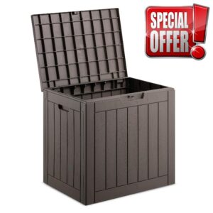 VonHaus Garden Storage Box - Outdoor Utility Chest Organiser – Weatherproof Plastic