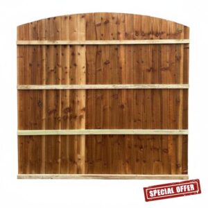 Premium Dome Top Feather Edge Fence Panel | Pressure Treated Close Board Garden Fencing | Heavy Duty Overlapped Privacy Panels | Weather Resistant Outdoor Boundary (1