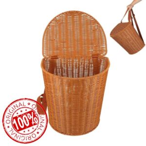 Rustic Basket Backpack with Lid