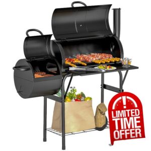 Outsunny Charcoal BBQ Grill with Smokestack
