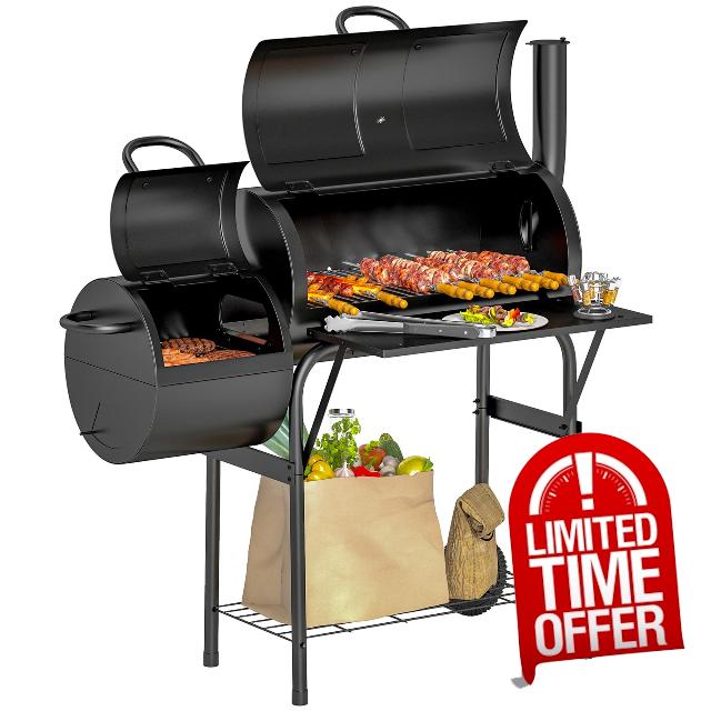 Outsunny Charcoal BBQ Grill with Smokestack
