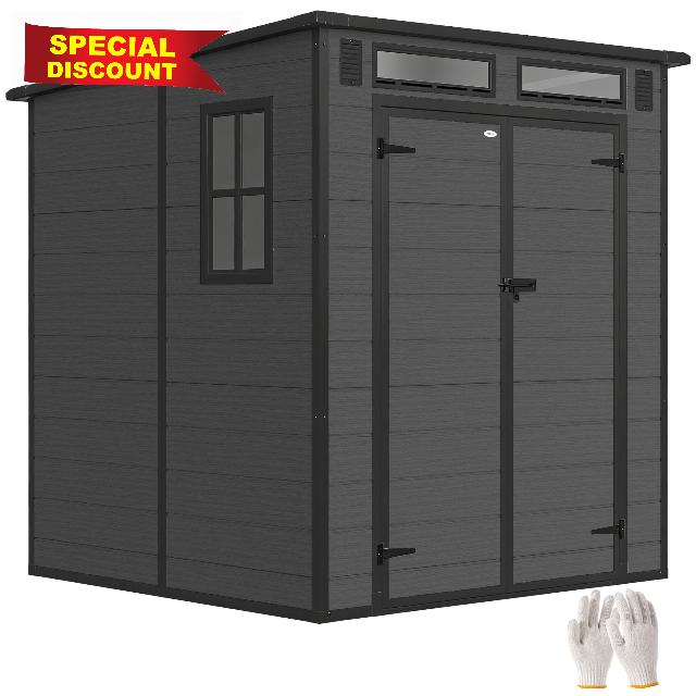 Outsunny 6 x 6 ft Plastic Garden Shed