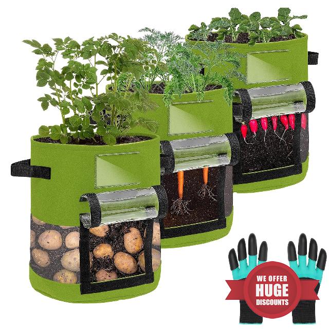 Potato Grow Bags 3 Pack 10 Gallon
