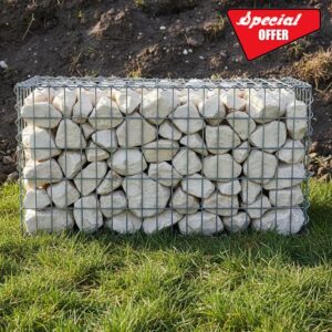 Actiasgear Heavy Duty Galfan Coated Gabion Baskets – Retaining Wall & Garden Wire Stone Cages – Easy Assembly with Helical – Multiple Options Available (100cm x 50cm x 30cm)