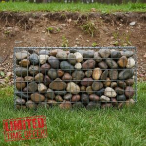 Actiasgear Heavy Duty Galfan Coated Gabion Baskets – Retaining Wall & Garden Wire Stone Cages – Easy Assembly with Helical – Multiple Options Available (100cm x 50cm x 50cm)