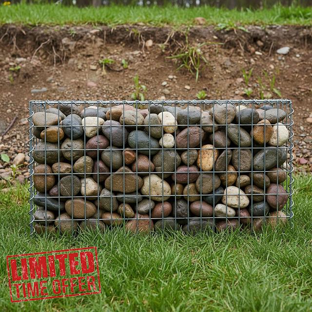Actiasgear Heavy Duty Galfan Coated Gabion Baskets – Retaining Wall & Garden Wire Stone Cages – Easy Assembly with Helical – Multiple Options Available (100cm x 50cm x 50cm)