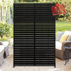 Freestanding Metal Outdoor Privacy Screen with Stand