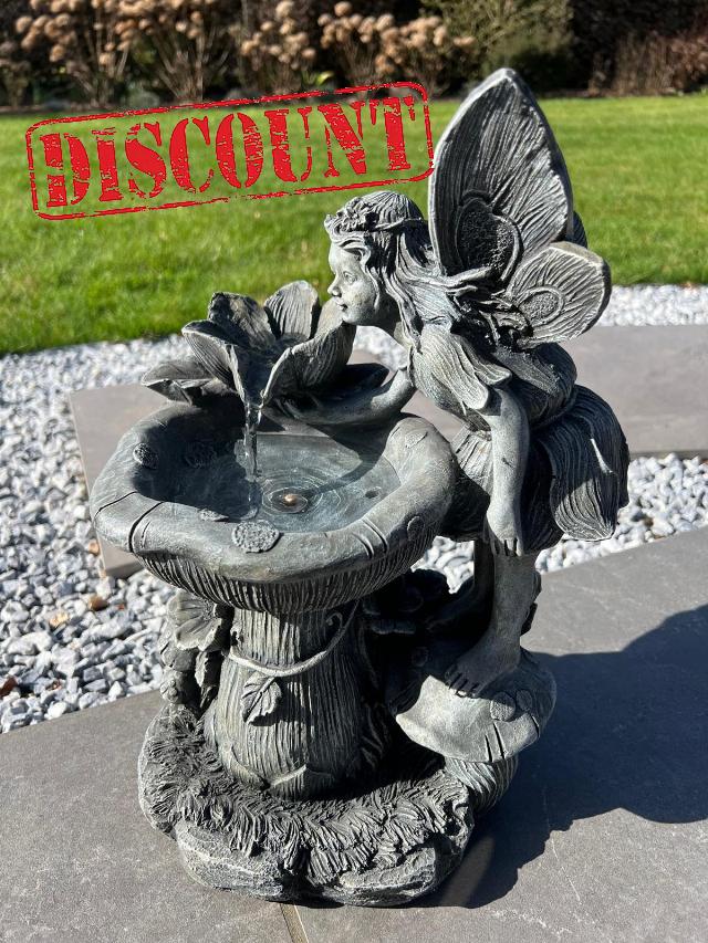 allpondsolutions Solar Powered Fairy Water Fountain with LED Lights – Fairy & Water Lily Garden Water Feature