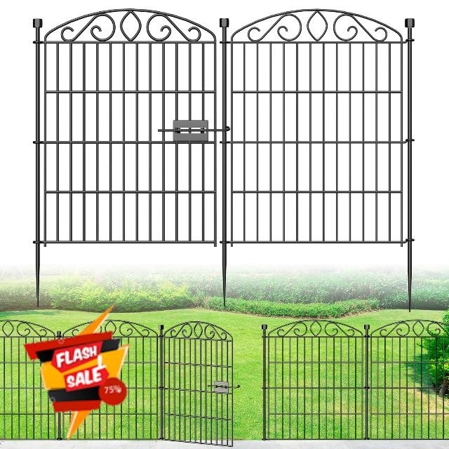 Garden Fence 12 Panel with Gate - 76.2cm H x 7.2 m L
