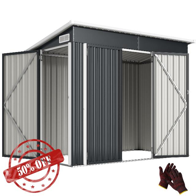Outsunny 7.5 x 4.3ft Metal Garden Storage Shed