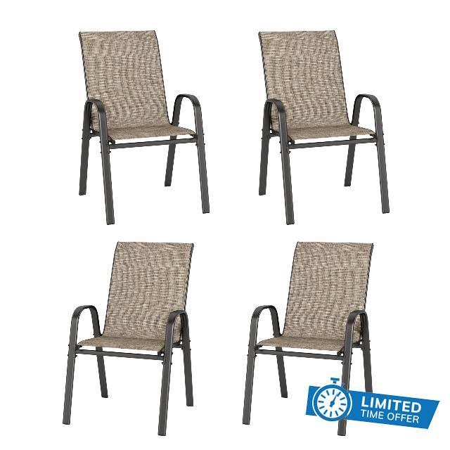 PHI VILLA Garden Chairs Set of 4