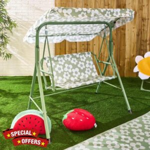 OHS Canopy Garden Swing 2 Seater Daisy