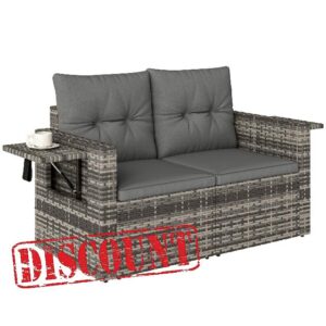 Outsunny Rattan Garden Sofa