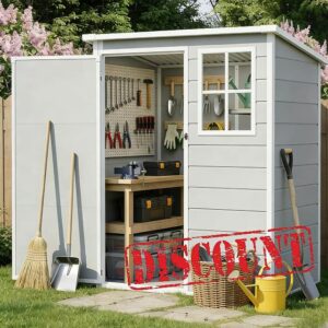 5x3FT Plastic Garden Shed with Floor