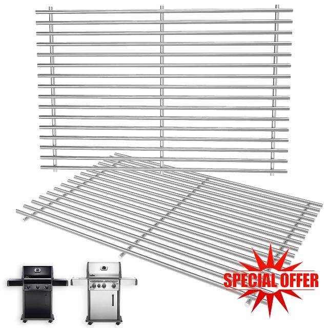 Set of 2 Stainless Steel Grill Grates for Napoleon Rogue 425
