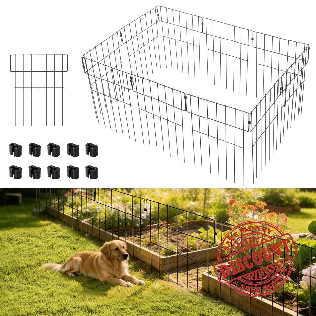 10 Pack Metal Decorative Garden Fence