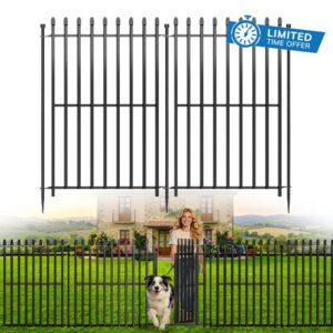 10 Panels No Dig Decorative Garden Fence with Gate