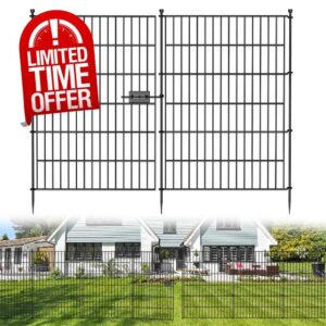 10 Panels No Dig Decorative Garden Fence with Gate
